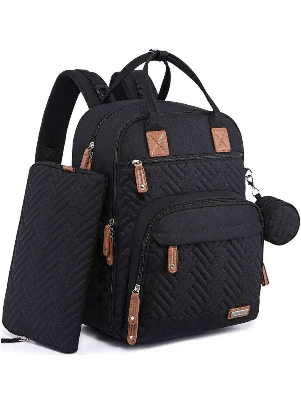 Large Waterproof Diaper Bag Backpack | 4-in-1 Unisex Baby Travel Bag & Pouch